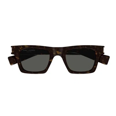 Saint Laurent Logo Sunglasses In Black