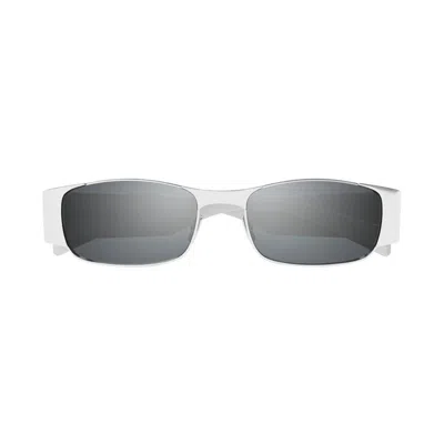 Saint Laurent Sl 738 Rectangular Sunglasses In White
