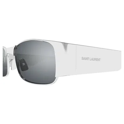 Saint Laurent Sl 738 Rectangular Sunglasses In White