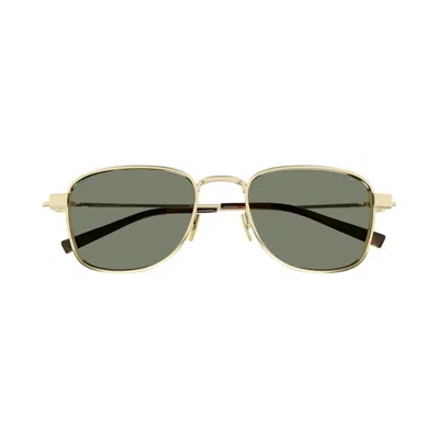Saint Laurent Logo Sunglasses In Gray