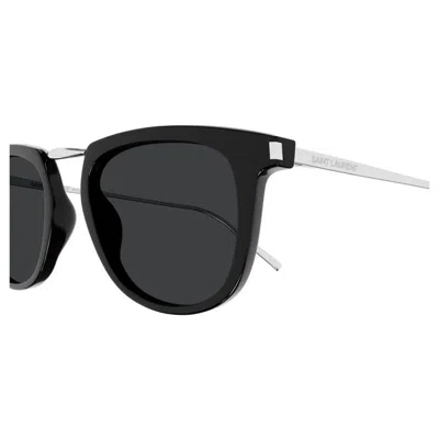 Saint Laurent Logo Sunglasses In Black