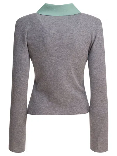 Self-portrait Buttoned Wool Cardigan In Gray