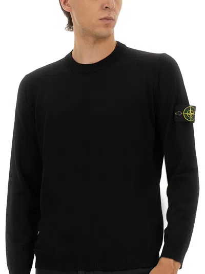 Stone Island Cotton Sweatshirt In Black