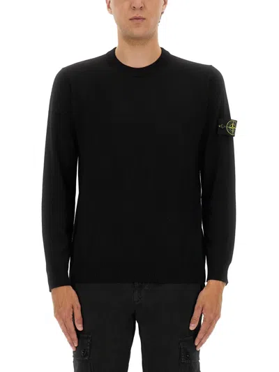 Stone Island Cotton Sweatshirt In Black