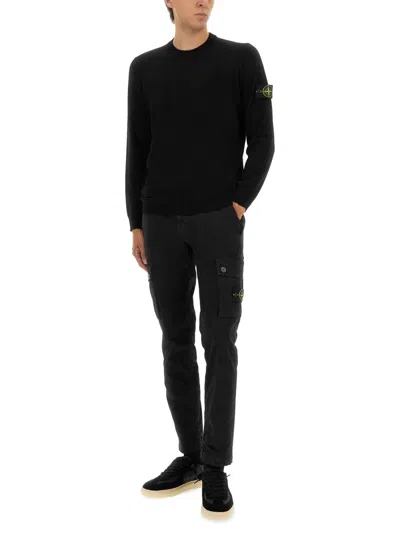Stone Island Cotton Sweatshirt In Black