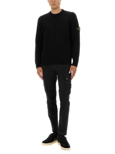 Stone Island Cotton Sweatshirt In Black
