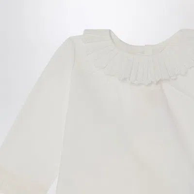 Bonpoint White Joliette Blouse With Ruffles