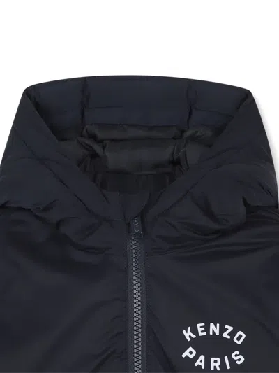 Kenzo Hooded Puffer Jacket In Blue