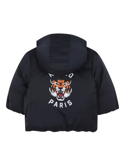 Kenzo Hooded Puffer Jacket In Blue
