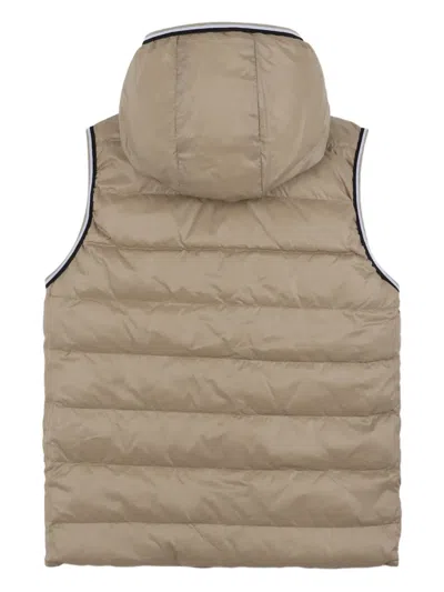 Bosswear Hooded Puffer Vest In Neutral