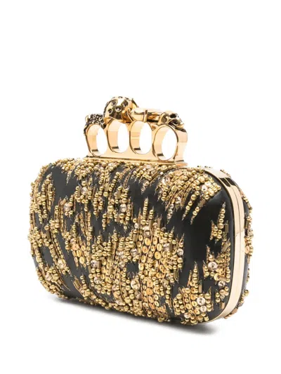 Alexander Mcqueen Skull-ring Embellished Clutch Bag