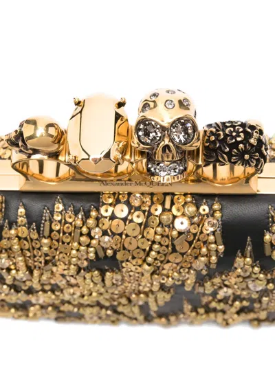 Alexander Mcqueen Skull-ring Embellished Clutch Bag