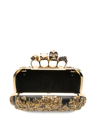 Alexander Mcqueen Skull-ring Embellished Clutch Bag