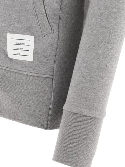 Thom Browne 4-bar Zip-up Hoodie In Gray