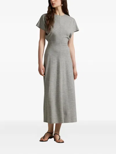 Polo Ralph Lauren Cap-sleeve Midi Dress In Gray