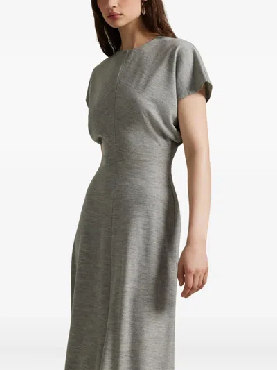 Polo Ralph Lauren Cap-sleeve Midi Dress In Gray
