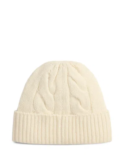 Polo Ralph Lauren Cream Polo Bear Wool Blend Beanie In Neutral
