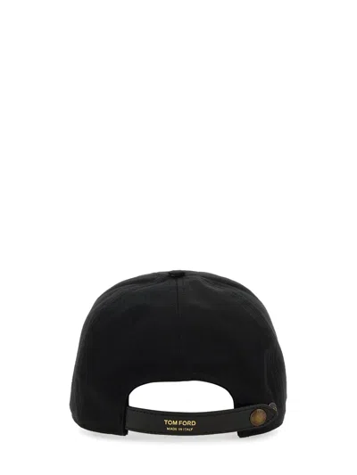 Tom Ford Black Baseball Cap With Logo Embroidery On The Front And Logo Lettering On The Rear In Cotton Man