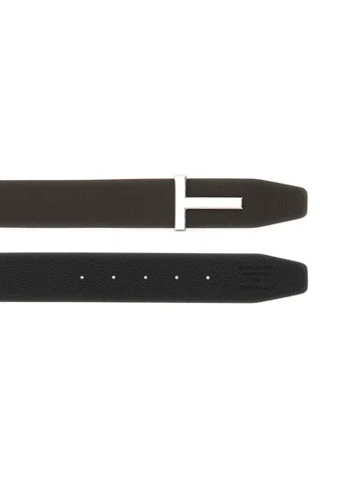 Tom Ford Reversible Calf Leather Belt With Buckle