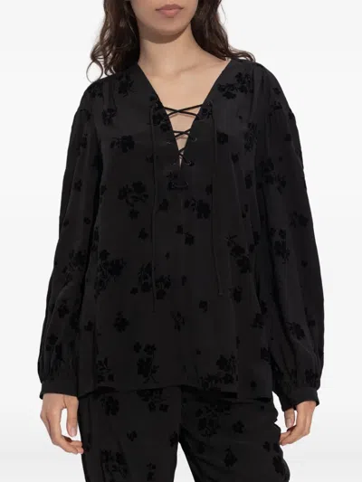Zadig & Voltaire Tamela Floral Flocked Top In Brown