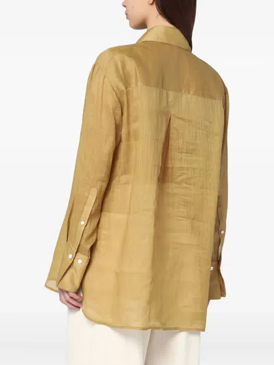 Mark Kenly Domino Tan Loose Sigga Shirt In Ramie
