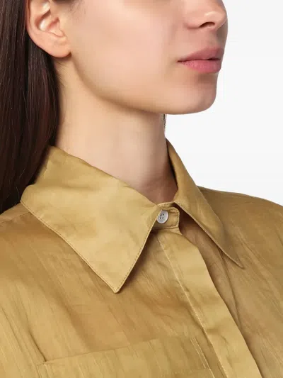 Mark Kenly Domino Tan Loose Sigga Shirt In Ramie