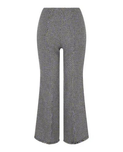 Versace Cotton-blend Tweed Bootcut Pants In Black