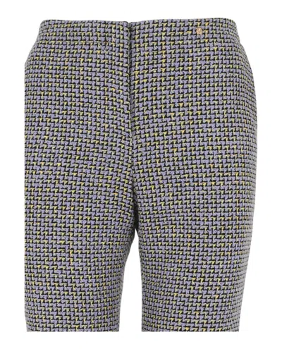 Versace Cotton-blend Tweed Bootcut Pants In Black