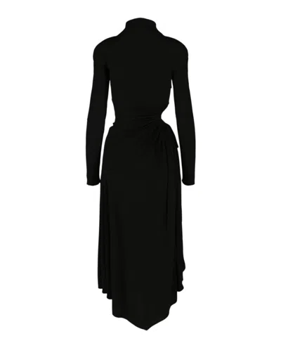 Off-white Black Cut-out Midi Dress In Black