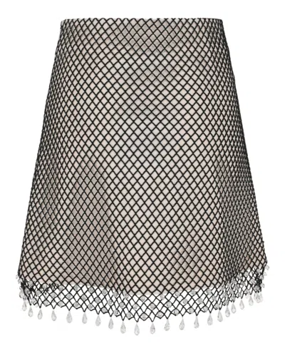 Burberry Lace Midi Pencil Skirt In Gray