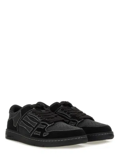 Amiri Sneaker Skel Top Low Black In Leather And Suede Men