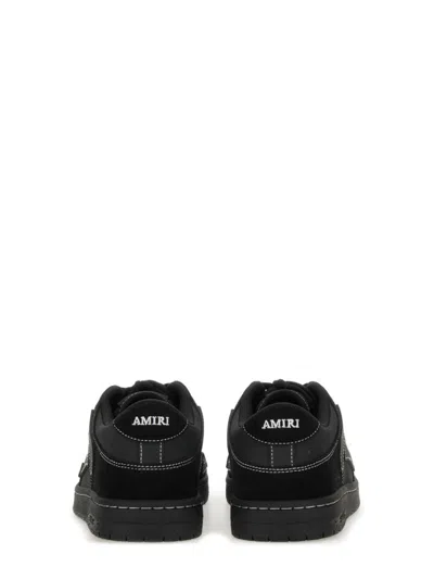 Amiri Sneaker Skel Top Low Black In Leather And Suede Men