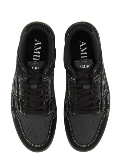 Amiri Sneaker Skel Top Low Black In Leather And Suede Men