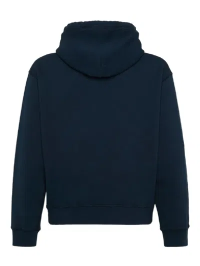 Dsquared2 Black Hoodie With Drawstring Hood In Blue