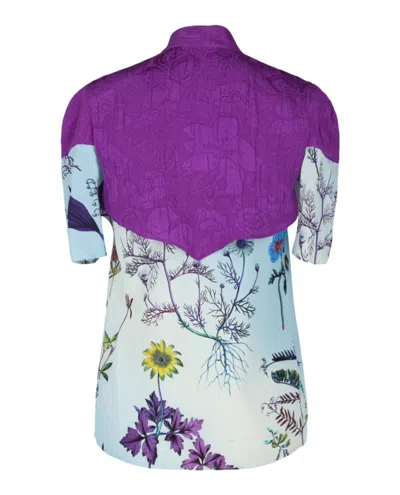 Stella Mccartney Roxanne Floral Print Silk Top In Purple