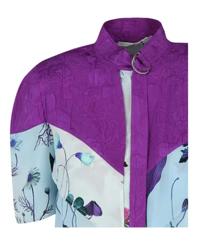 Stella Mccartney Roxanne Floral Print Silk Top In Purple