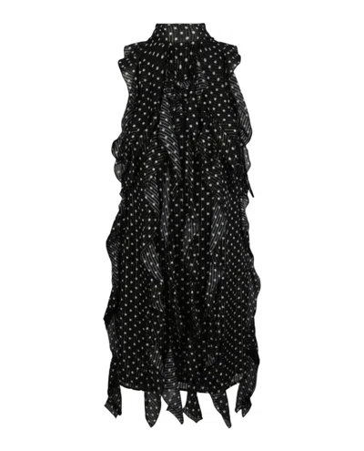 Burberry Cate Polka Dot Dress In Black
