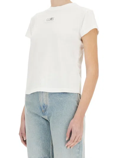 Mm6 Maison Margiela Mm6 By Maison Margiela Relaxed Fit White Cotton T-shirt