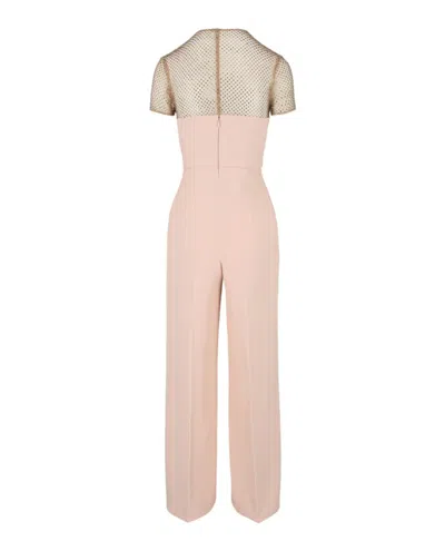 Stella Mccartney Crystal-embellished Short Sleeve Jumpsuit In Pink