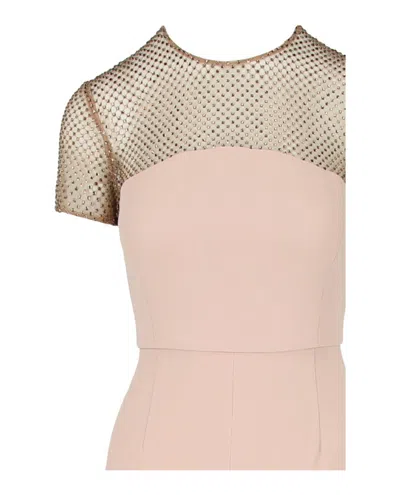Stella Mccartney Crystal-embellished Short Sleeve Jumpsuit In Pink