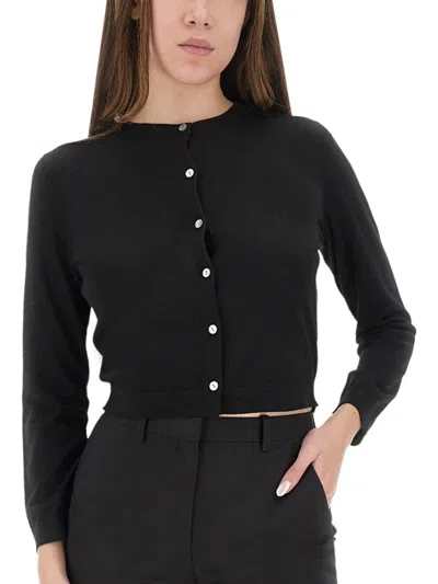 Theory Cropped Black Cardigan