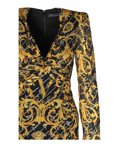 Versace Baroque Print Evening Gown In Multi