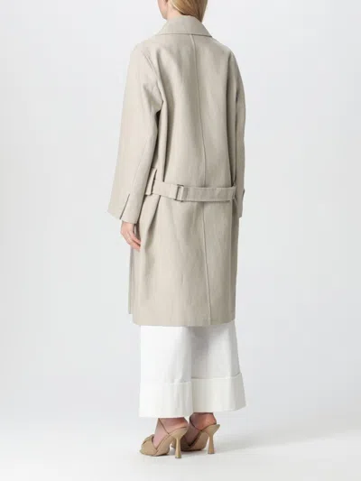 Max Mara Relaxed Silhouette Double-breasted Coat With Belted Waist In Multi