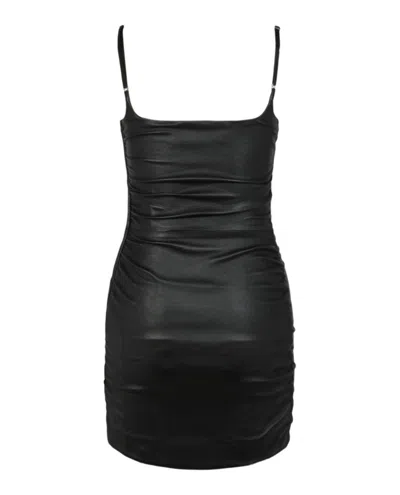 Off-white Stretch Leather Mini Dress In Black