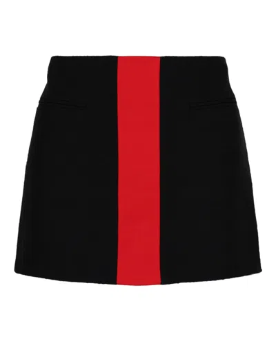 Ferragamo Contrasting-panel Mini Skirt In Black