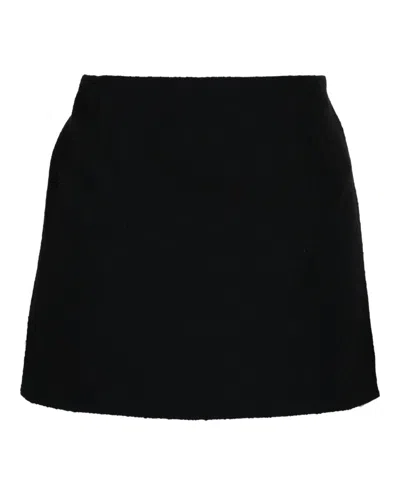 Ferragamo Contrasting-panel Mini Skirt In Black