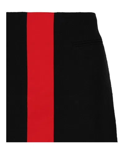Ferragamo Contrasting-panel Mini Skirt In Black
