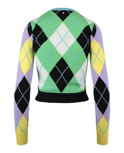 Versace Argyle Patterned Cashmere Sweater In Multi