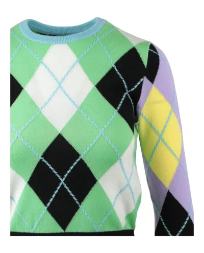 Versace Argyle Patterned Cashmere Sweater In Multi