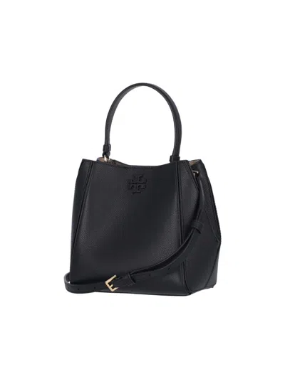 Tory Burch Structured Black Leather Mcgraw Shoulder Bag